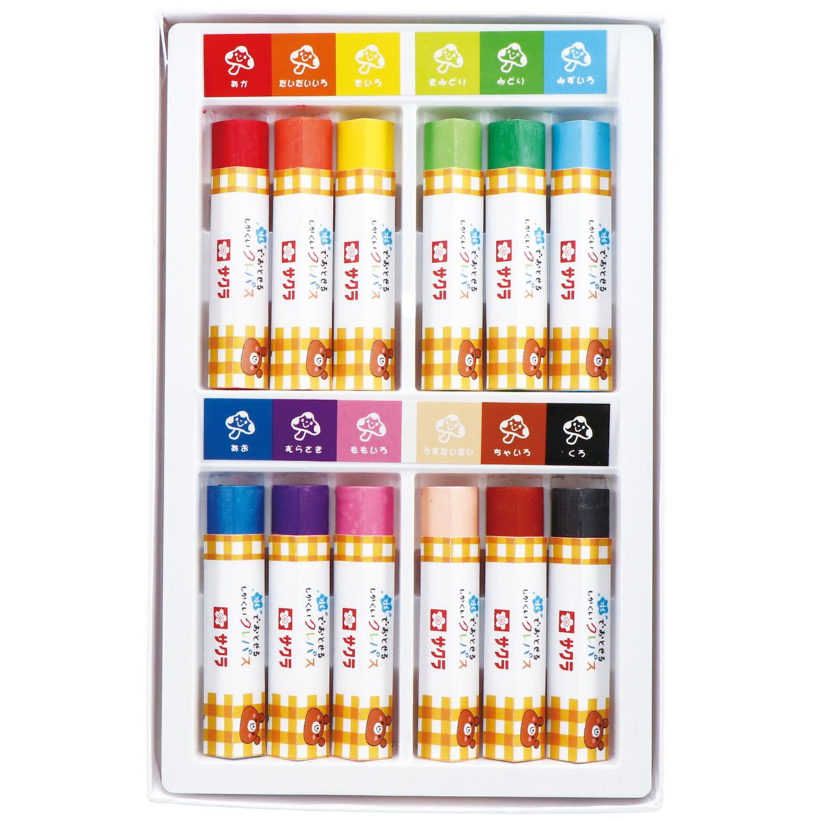 水でおとせるしかくいクレパス12色