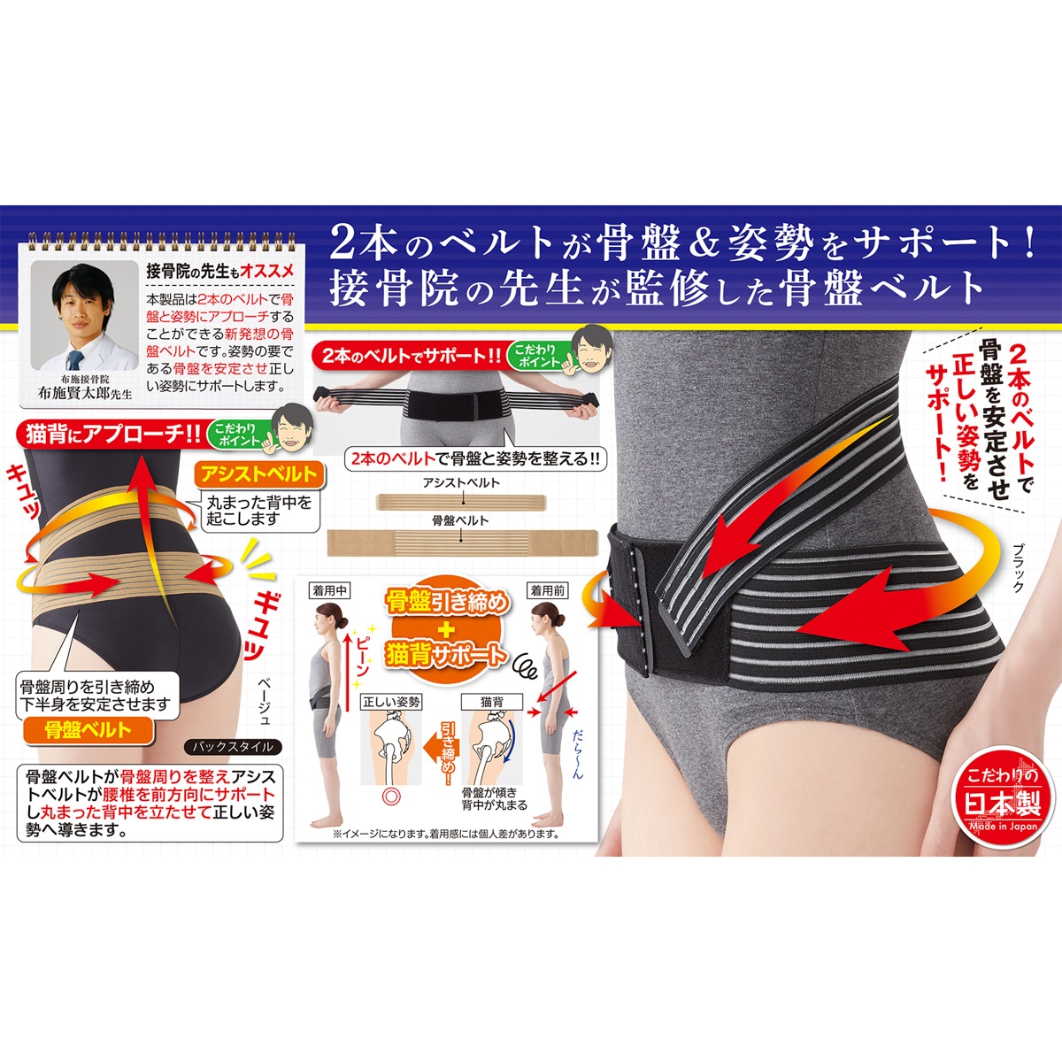 接骨院の先生が監修した骨盤ベルト