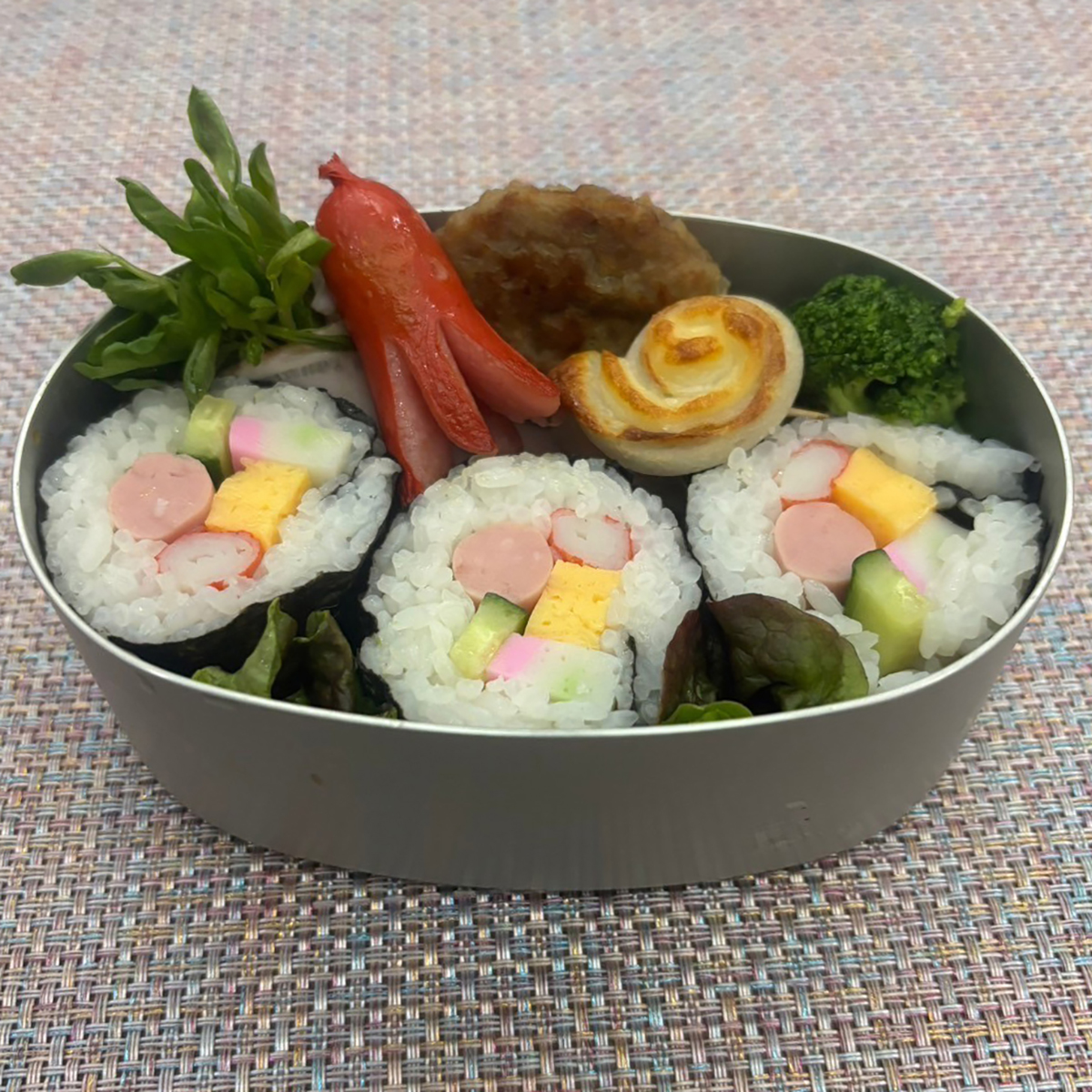 アルミ弁当箱小判型内フタ付L