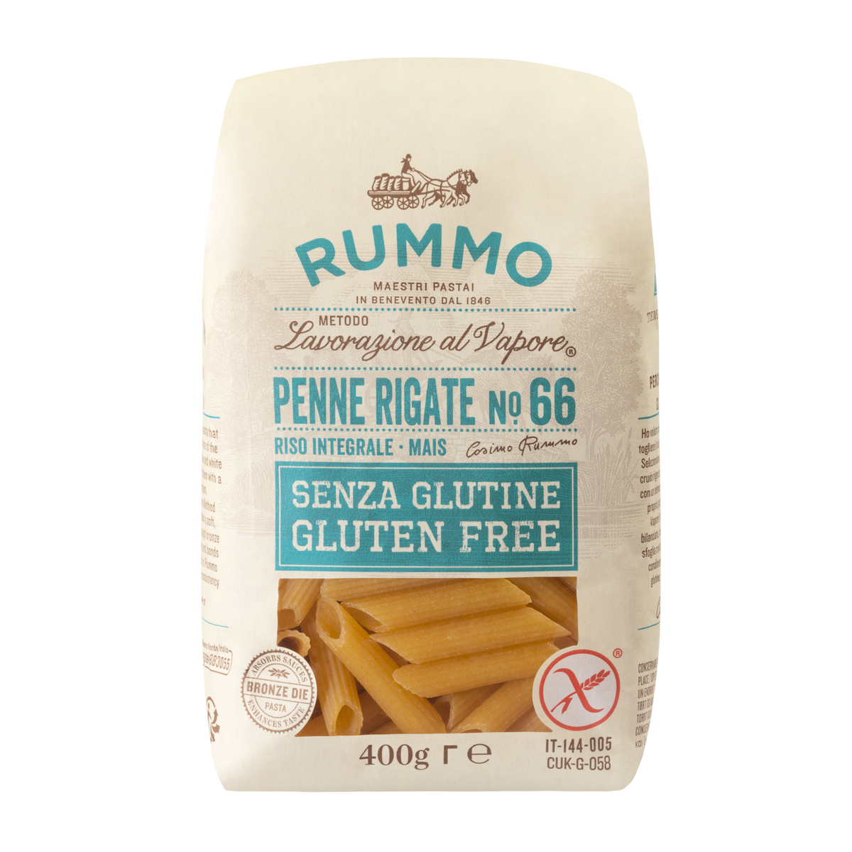 RUMMO　グルテンフリーペンネリガーテ　400g
