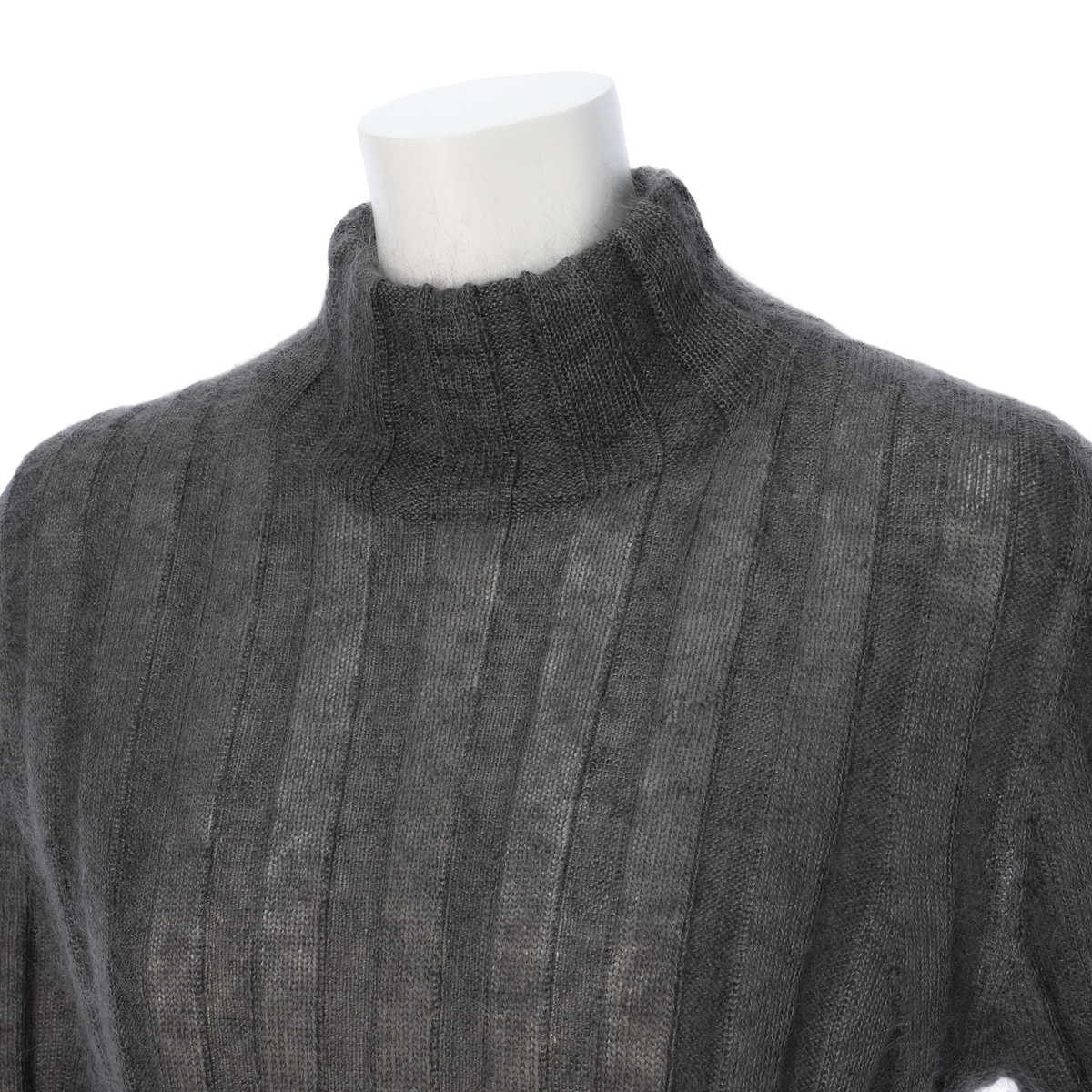 【GAUGE】モヘアシルク　ワイドリブモックネックプルオーバー