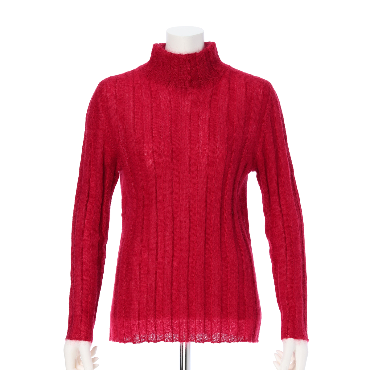 【GAUGE】モヘアシルク　ワイドリブモックネックプルオーバー