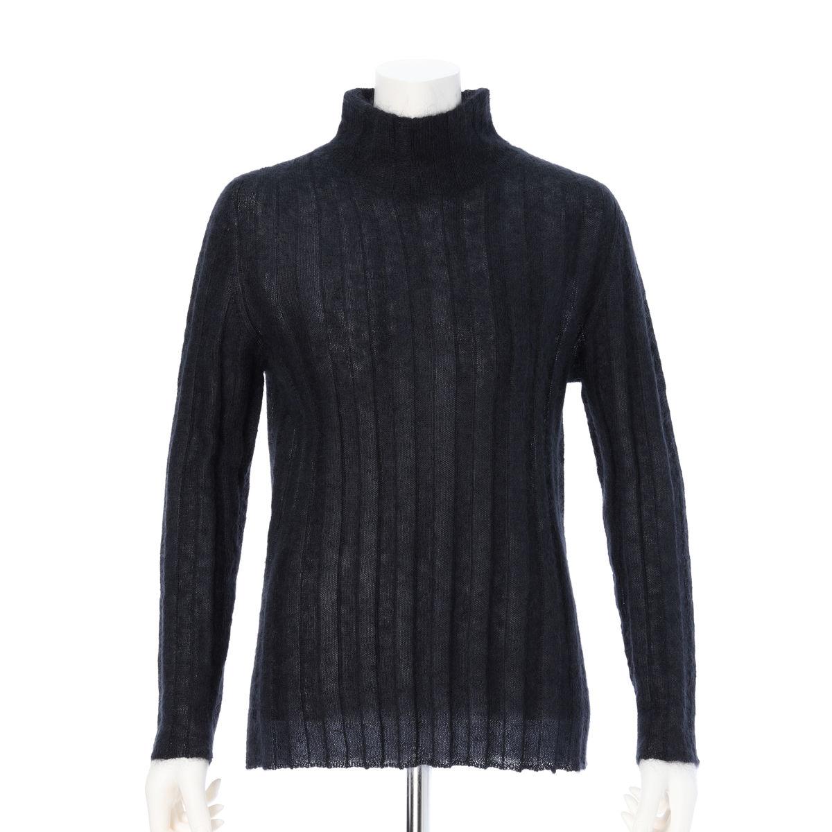 【GAUGE】モヘアシルク　ワイドリブモックネックプルオーバー