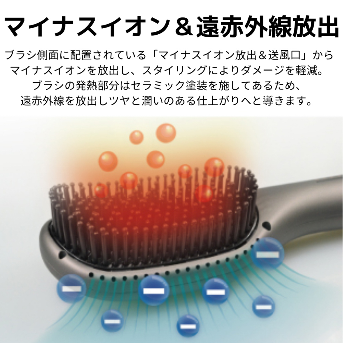 carerise　サロン仕様ブラシヘアアイロン　マットグレー