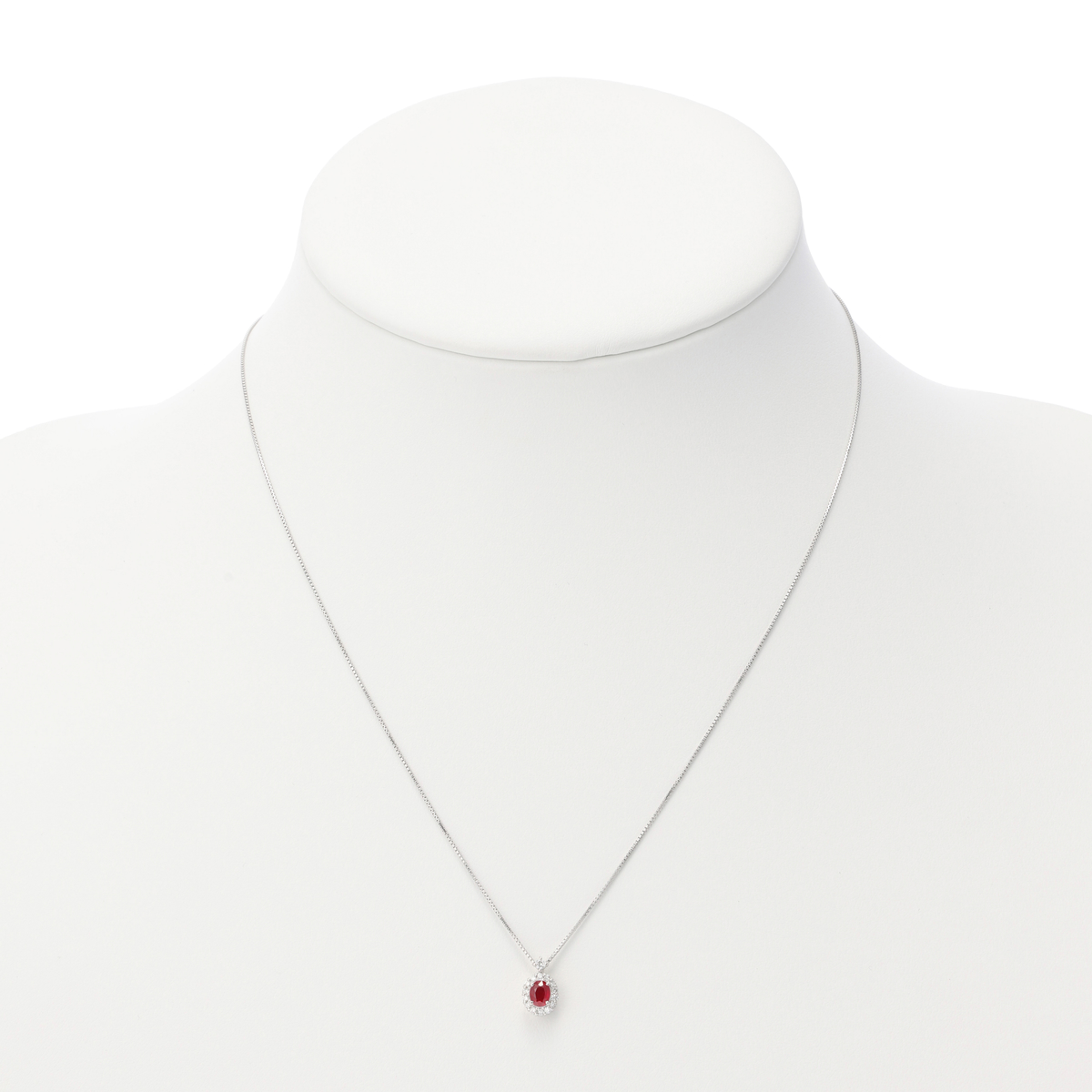 天然非加熱ルビーペンダントネックレス(オーバルカット)