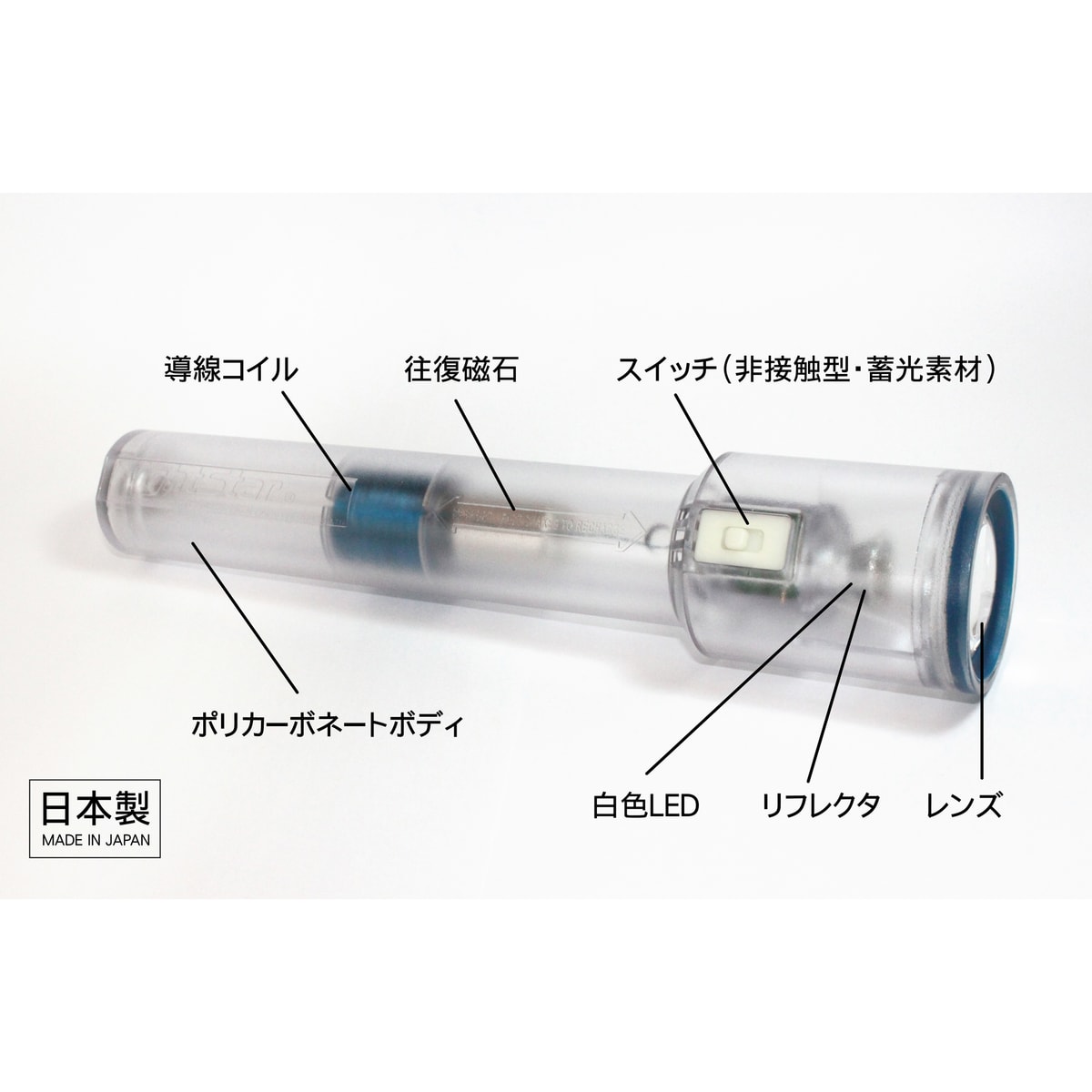 振るだけで電池がいらないLEDライト ナイトスターJP | かぜとゆき