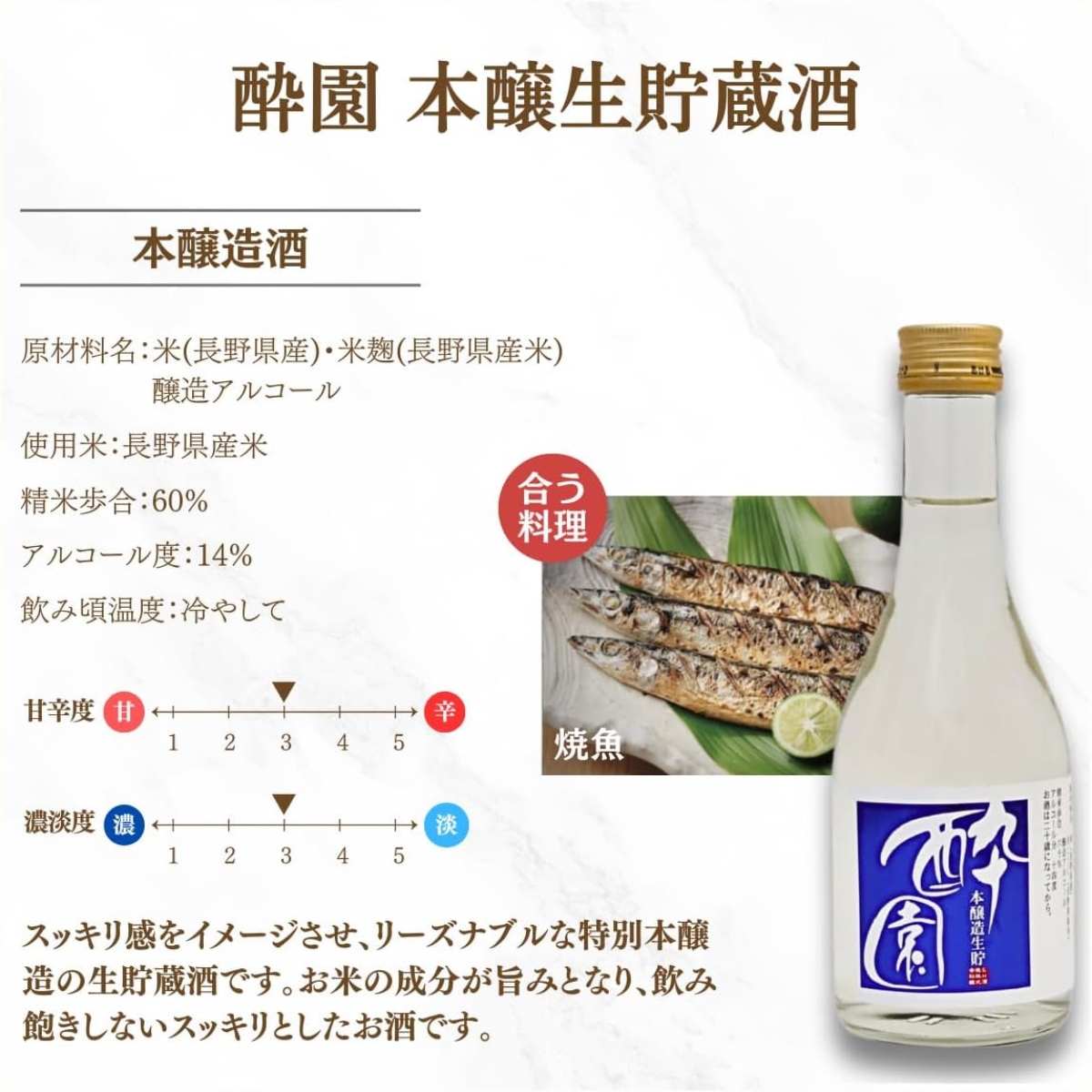 酔園　日本酒飲み比べ 5酒セット　300ml×5本【日本酒　長野県】