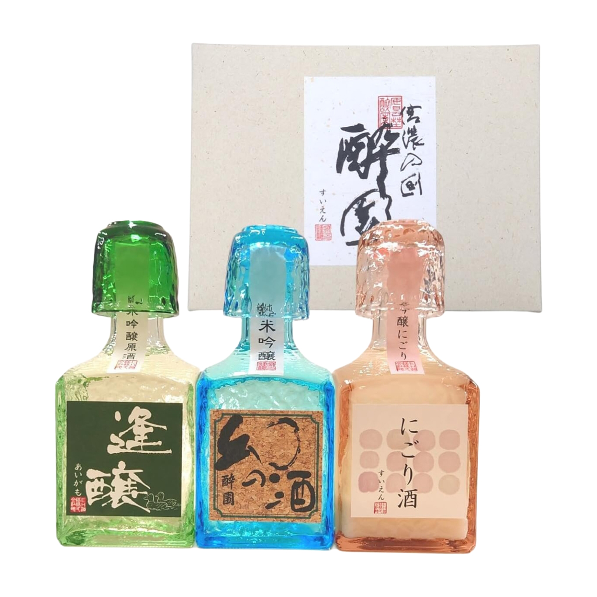 酔園　角瓶3本セット　300ml×3本【日本酒　長野県】