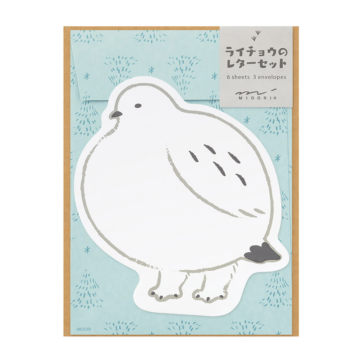 レターセット９２５　ダイカット　ライチョウ柄