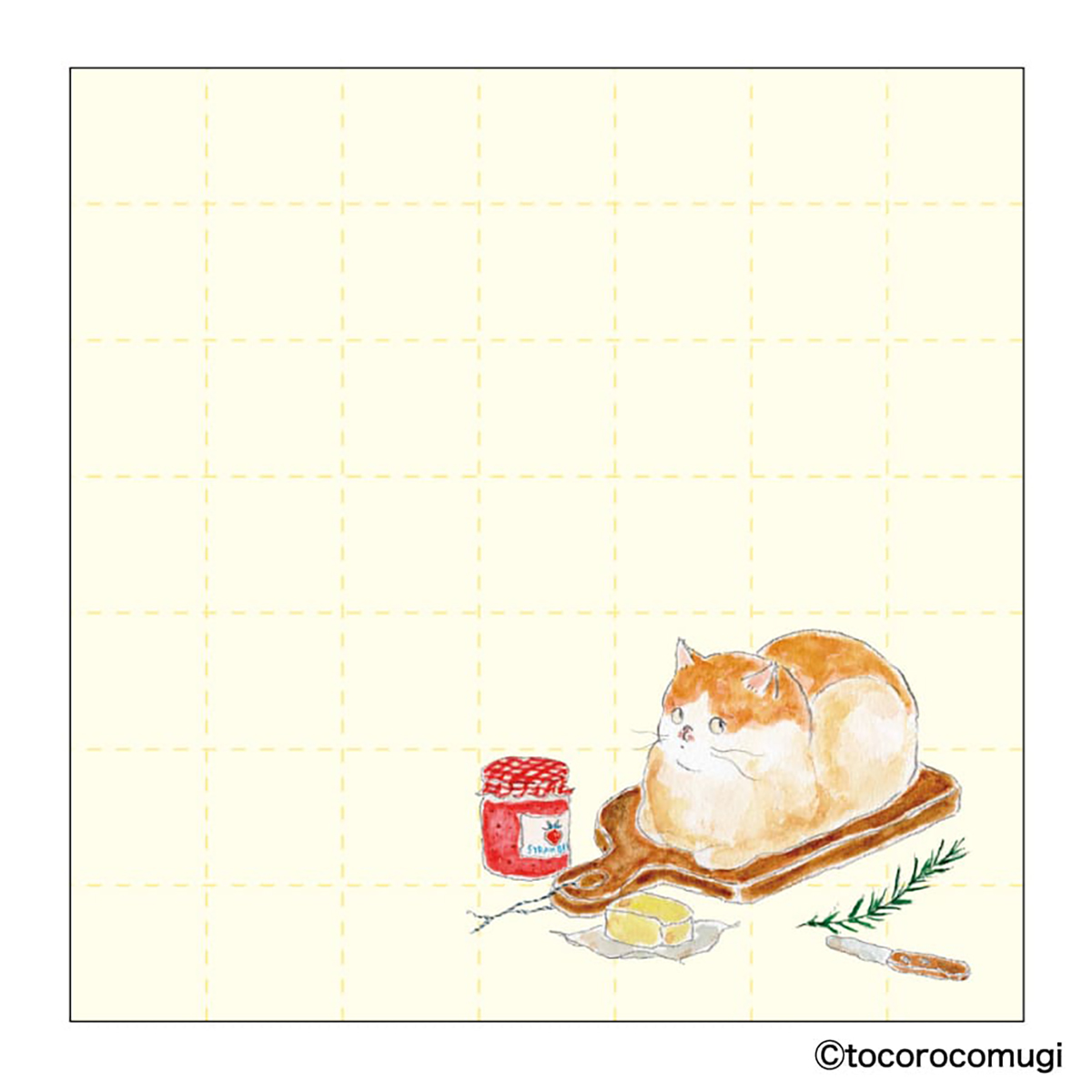 ヒサゴ　しっかり貼れるピタふせん　Ｍ（メモタイプ）／トコロコムギ　むちむち食パンにゃんこ　（２０枚入）