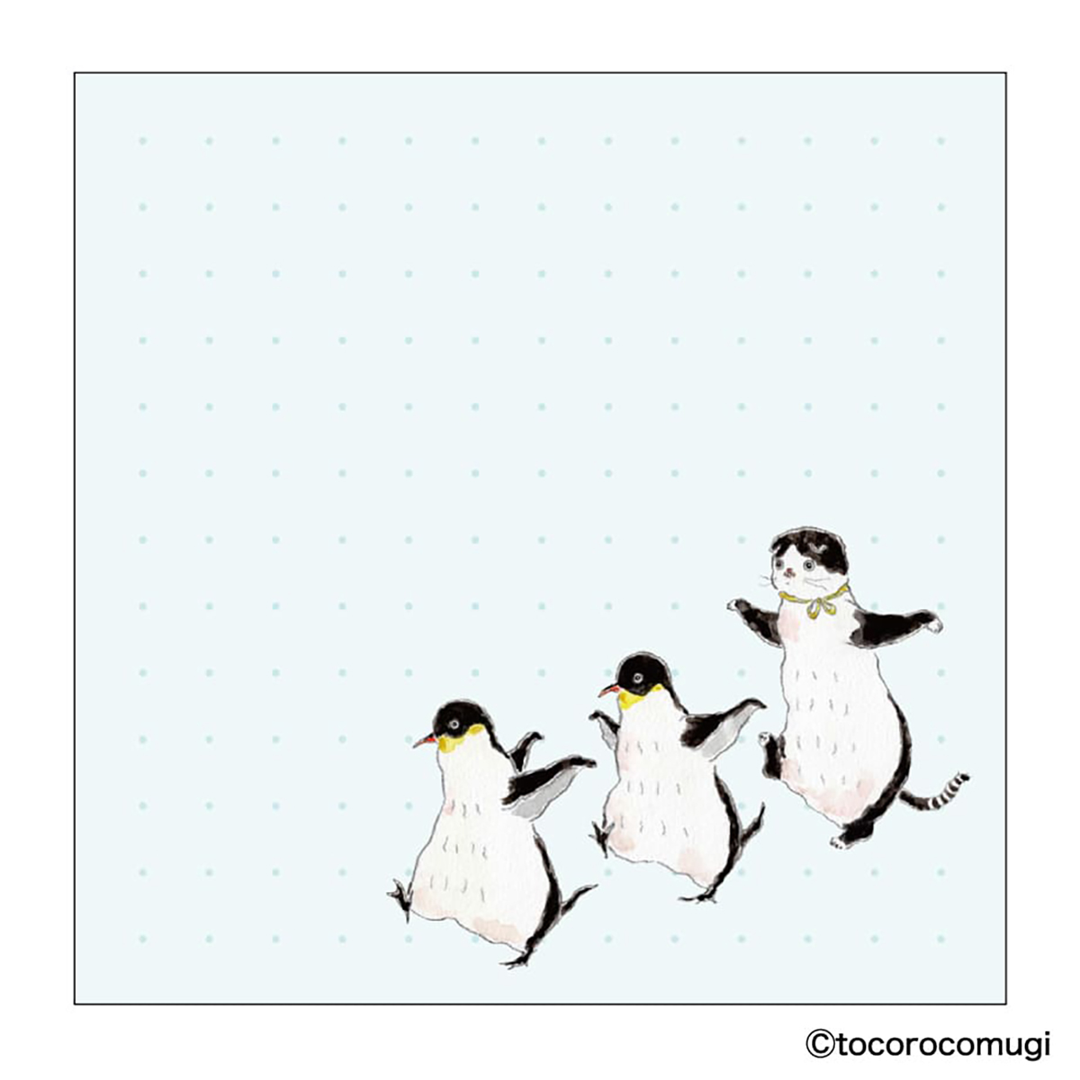 ヒサゴ　しっかり貼れるピタふせん　Ｍ（メモタイプ）／トコロコムギ　高速ペンギンダッシュ　（２０枚入）