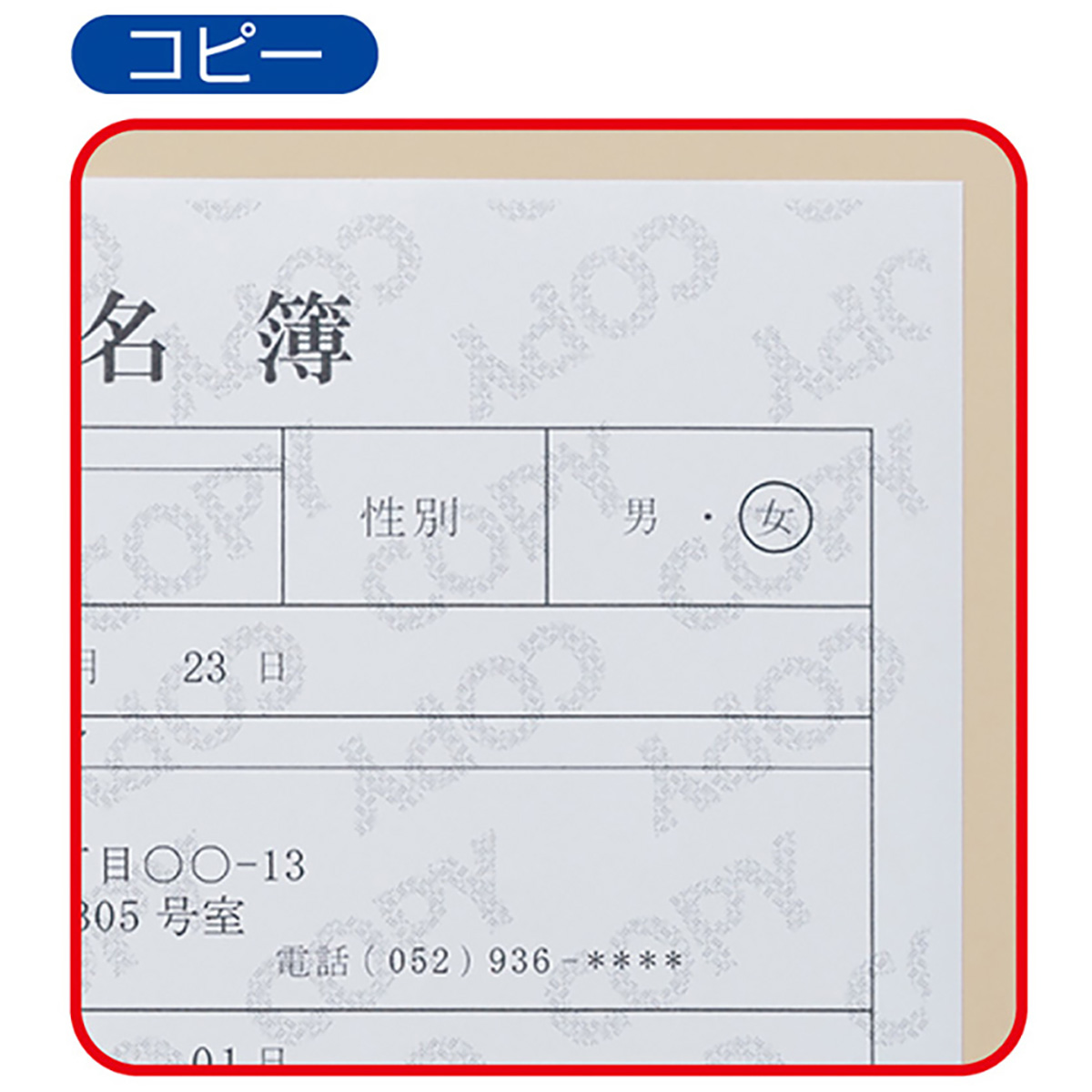 コピー偽造予防用紙　厚口　A4 全面