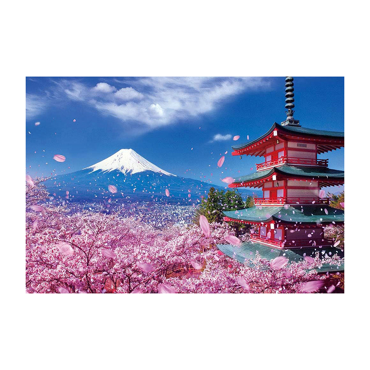 ジグソーパズル】富士と桜舞う浅間神社 | かぜとゆきオンライン