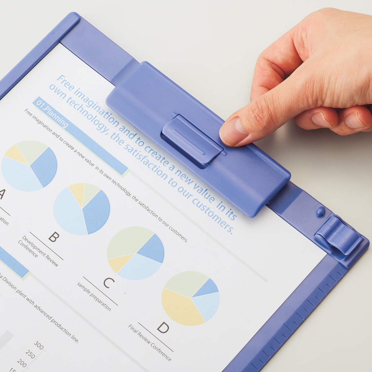 クリップボード＜マグネット付＞　ブルーバイオレット