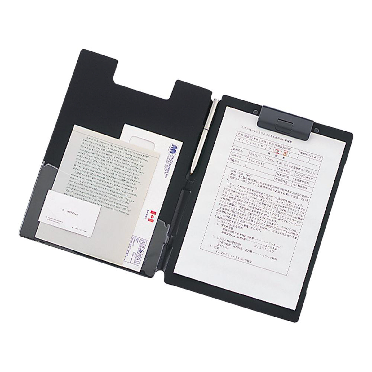 クリップファイル＜捺印対応＞　ブラック