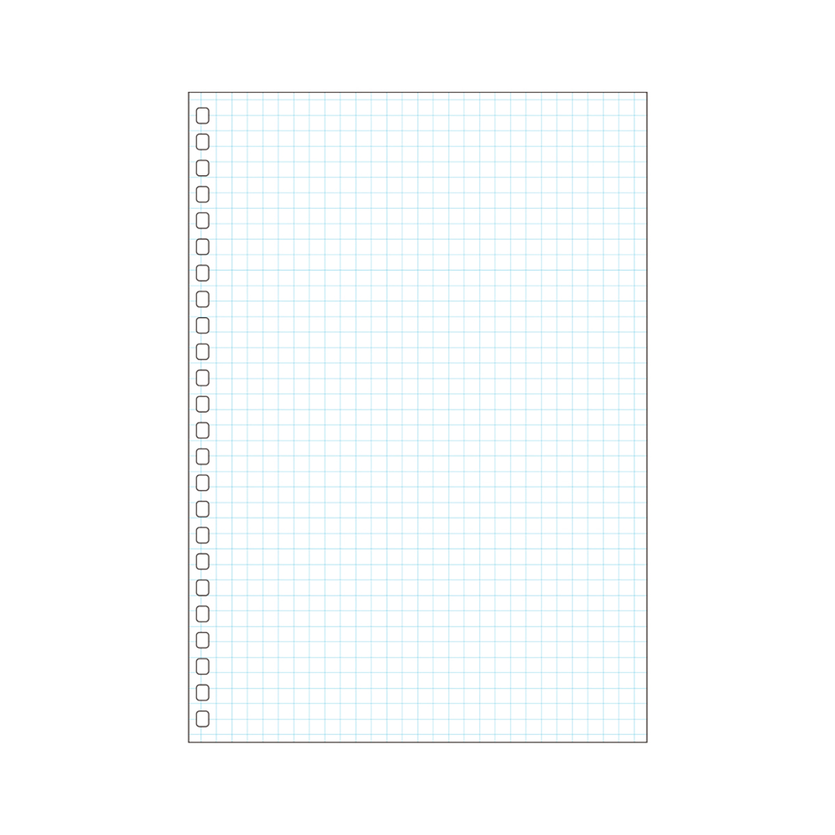 オープンリングノート・ツイストノート＜適合リーフ・薄色方眼罫＞