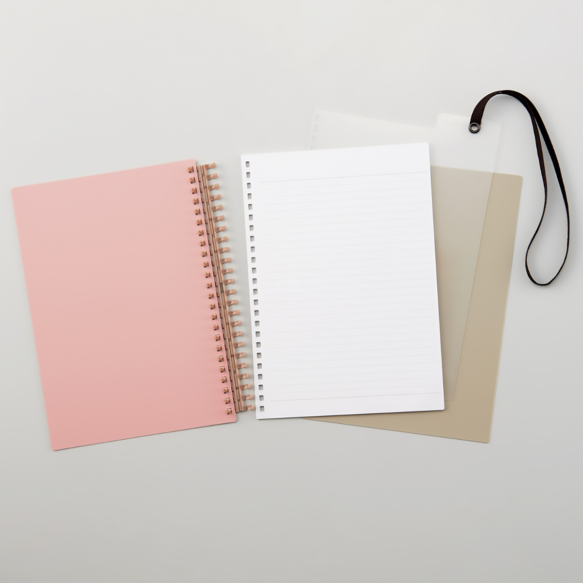 カスタマイズ　オープンリングノート　表紙　オフホワイト