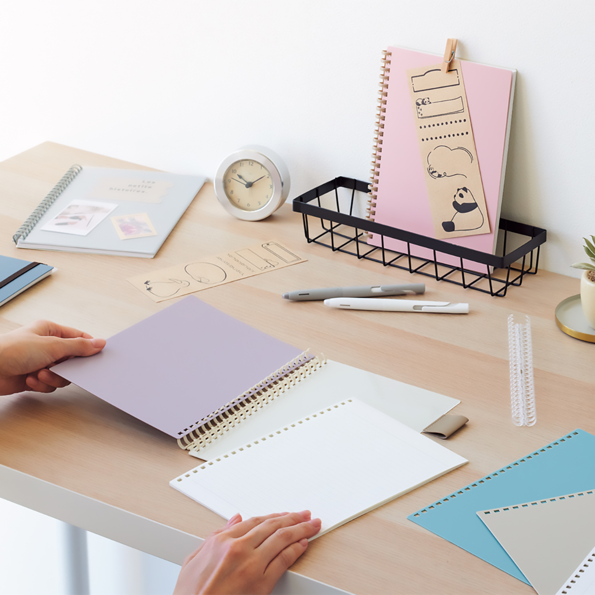 カスタマイズ　オープンリングノート　表紙　ピンク