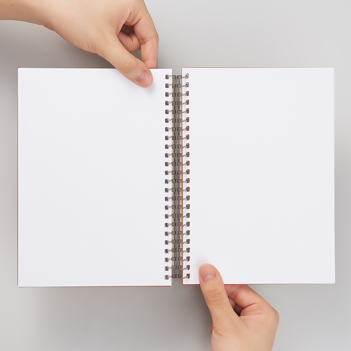 カスタマイズ　オープンリングノート　とじ具　ライトグレー