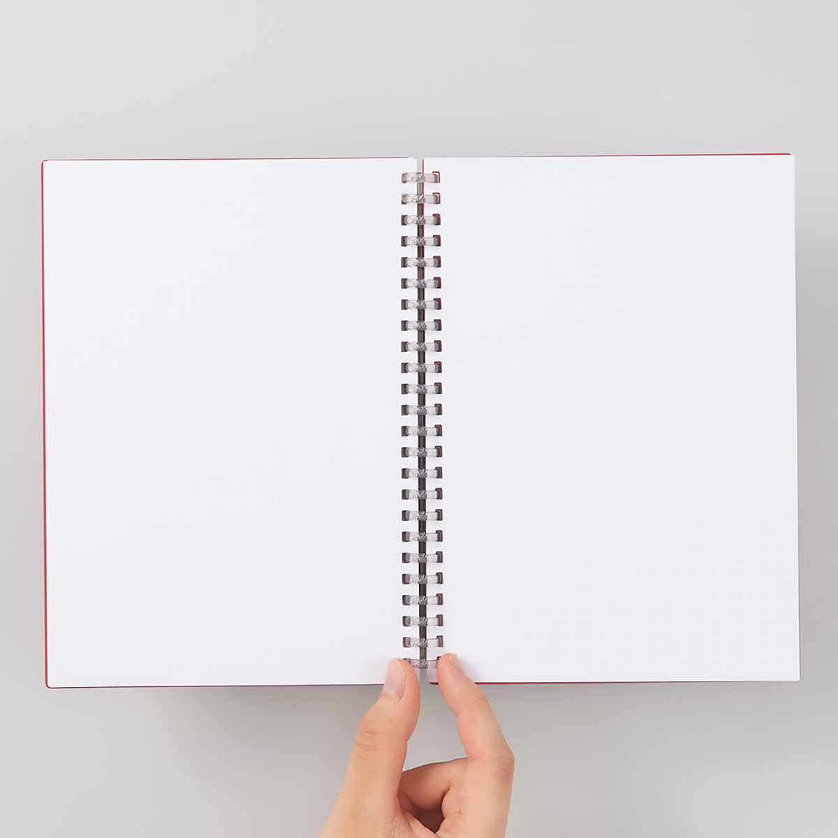 カスタマイズ　オープンリングノート　とじ具　ライトグレー
