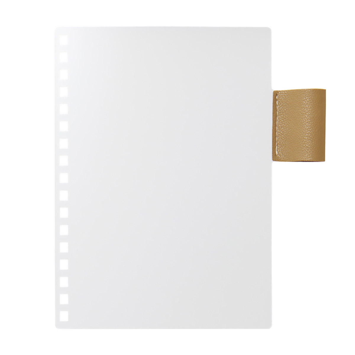 カスタマイズ　オープンリングノート　ペンホルダー付き下じき　乳白