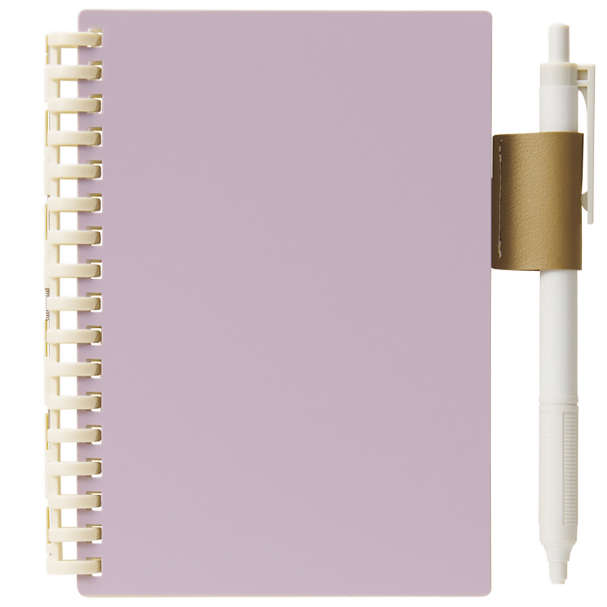 カスタマイズ　オープンリングノート　ペンホルダー付き下じき　乳白