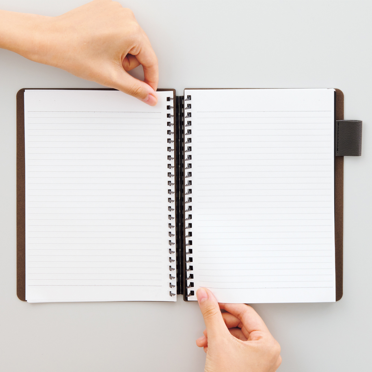 オープンリングノート（合皮表紙）　ブラウン