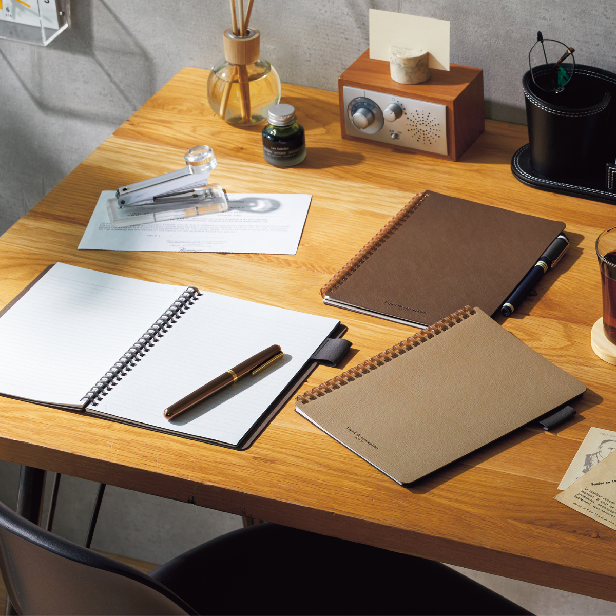 オープンリングノート（合皮表紙）　ブラウン