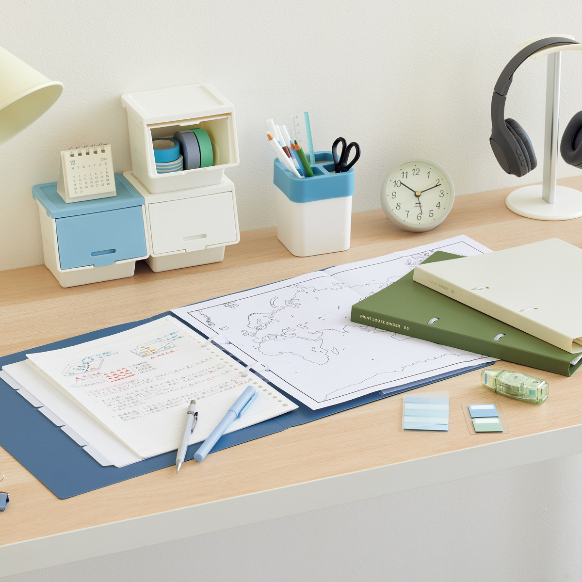 プリントルーズバインダー　スレートブルー