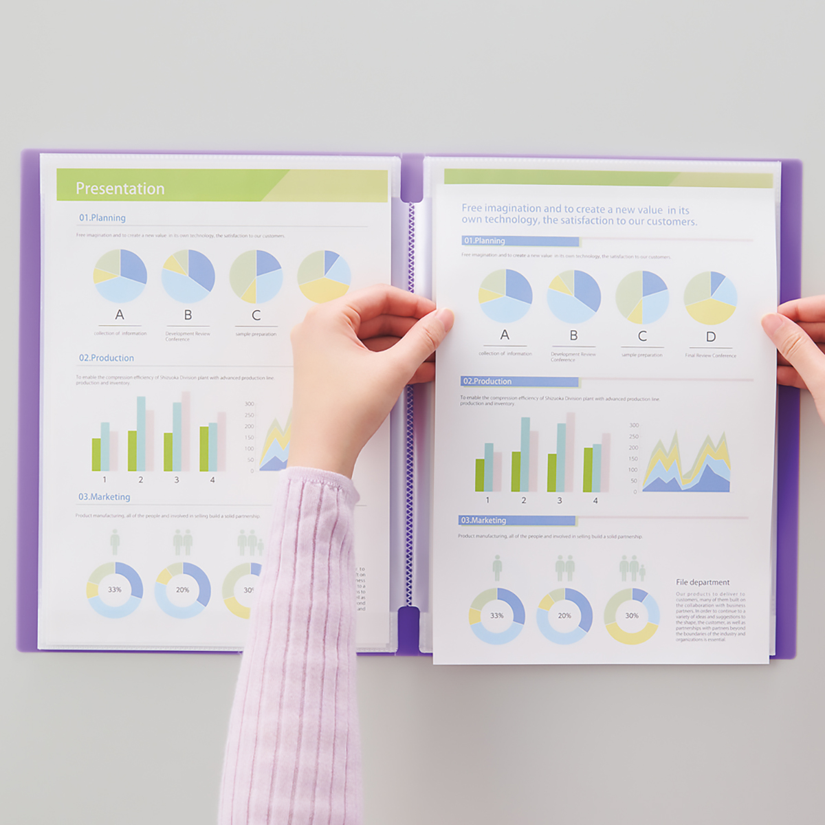 ＣＵＢＥ　ＦＩＺＺ　書き込めるクリヤーブック　ブルー