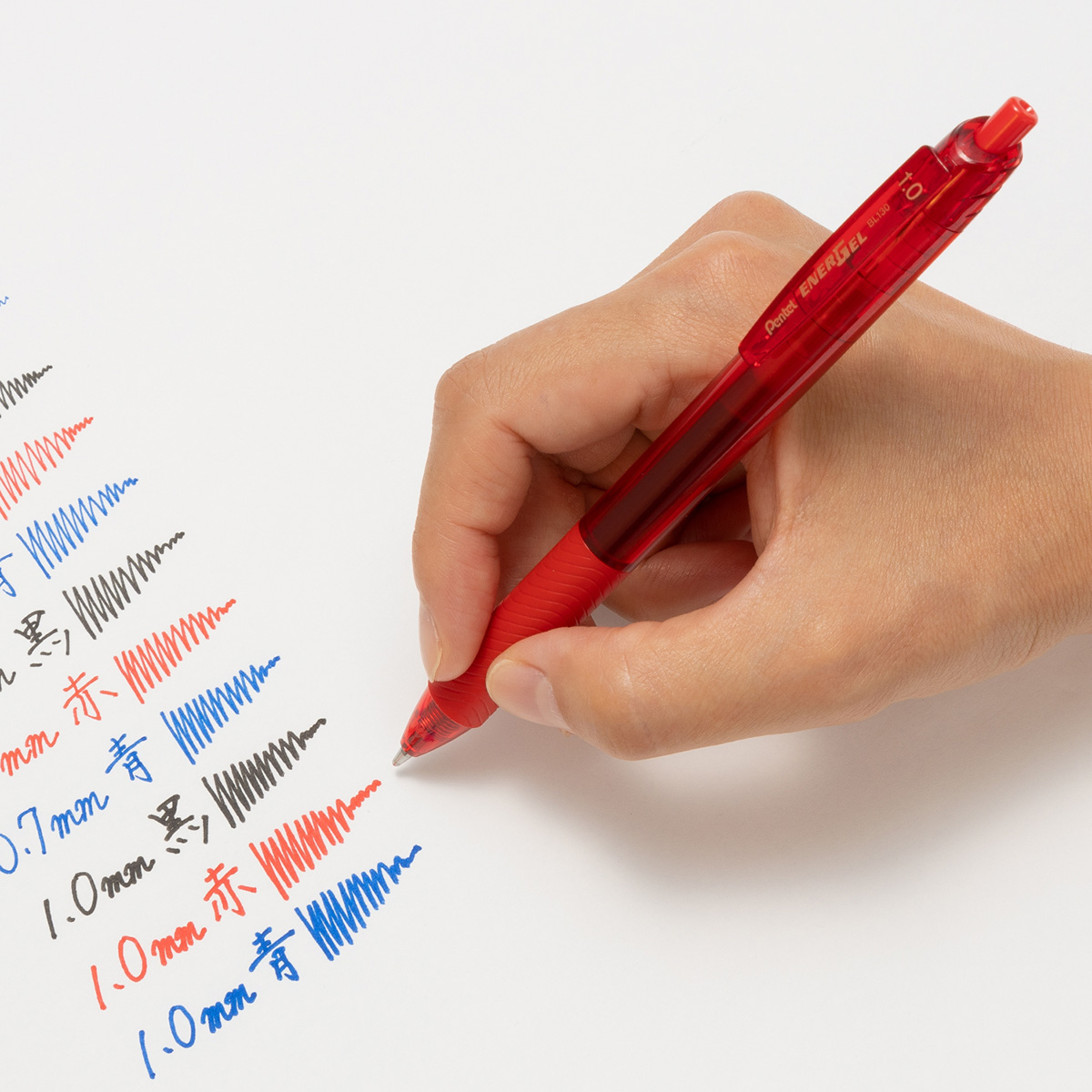 ぺんてる ゲルインキボールペン エナージェル エス 1.0mm 赤 BL130-B