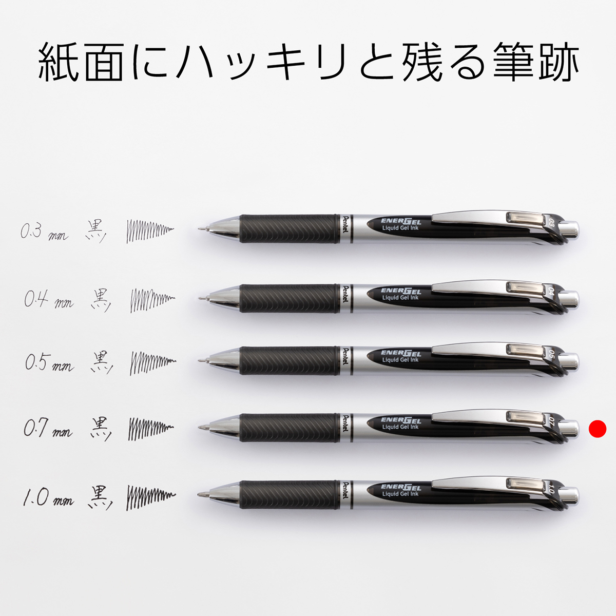 ぺんてる ゲルインキボールペン エナージェル 0.7mm 黒 BL77-A