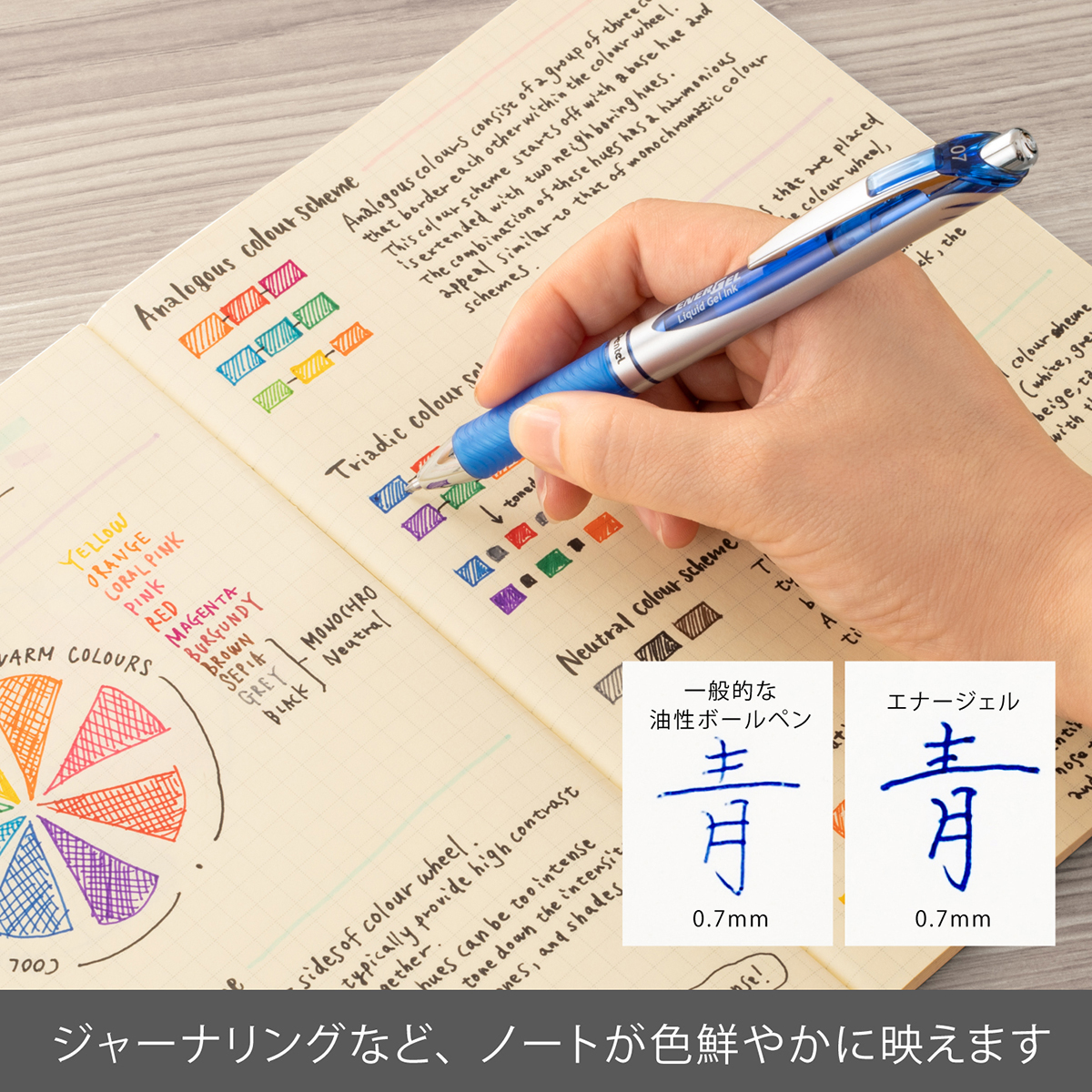 ぺんてる ゲルインキボールペン エナージェル 0.7mm 青 BL77-C