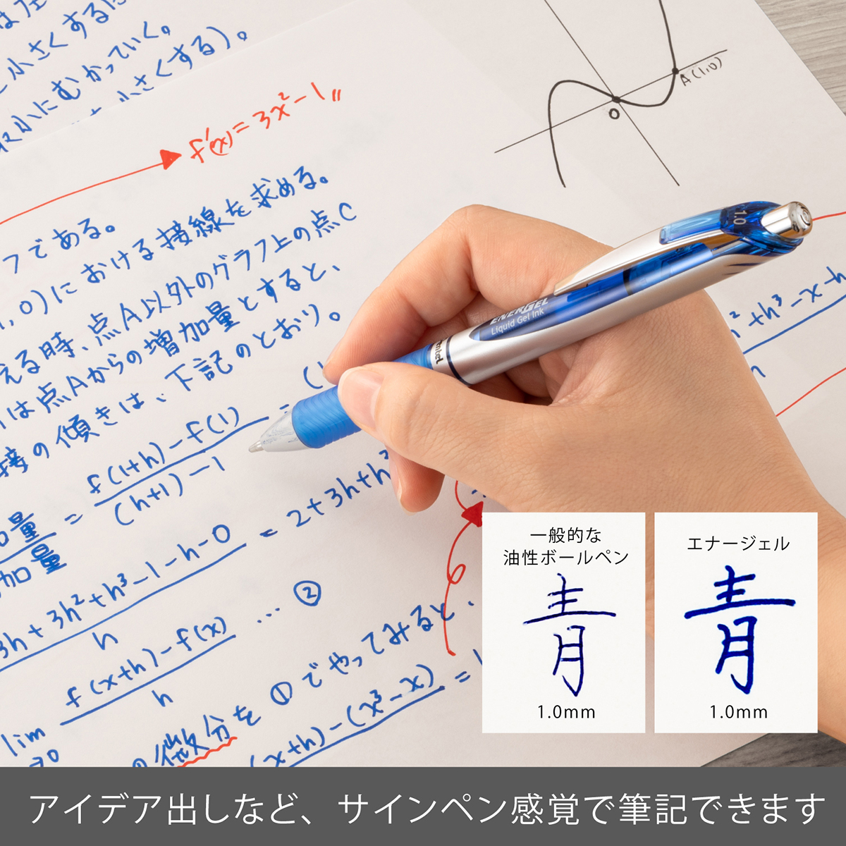 ぺんてる ゲルインキボールペン エナージェル 1.0mm 青 BL80-C