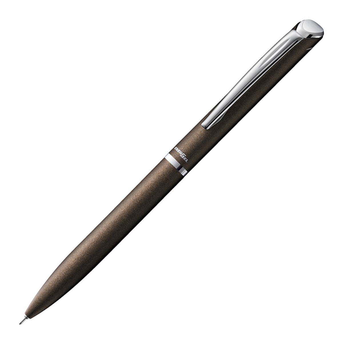 ぺんてる ゲルインキボールペン エナージェル フィログラフィ 0.5mm ブラウン軸 黒 BLN2005E