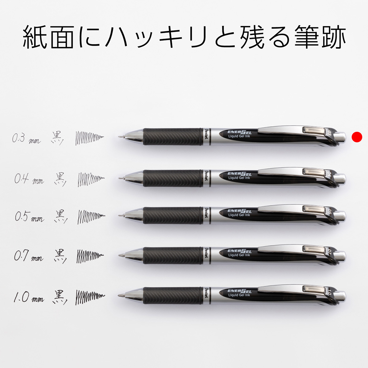 ぺんてる ゲルインキボールペン エナージェル 0.3mm 黒 BLN73-A