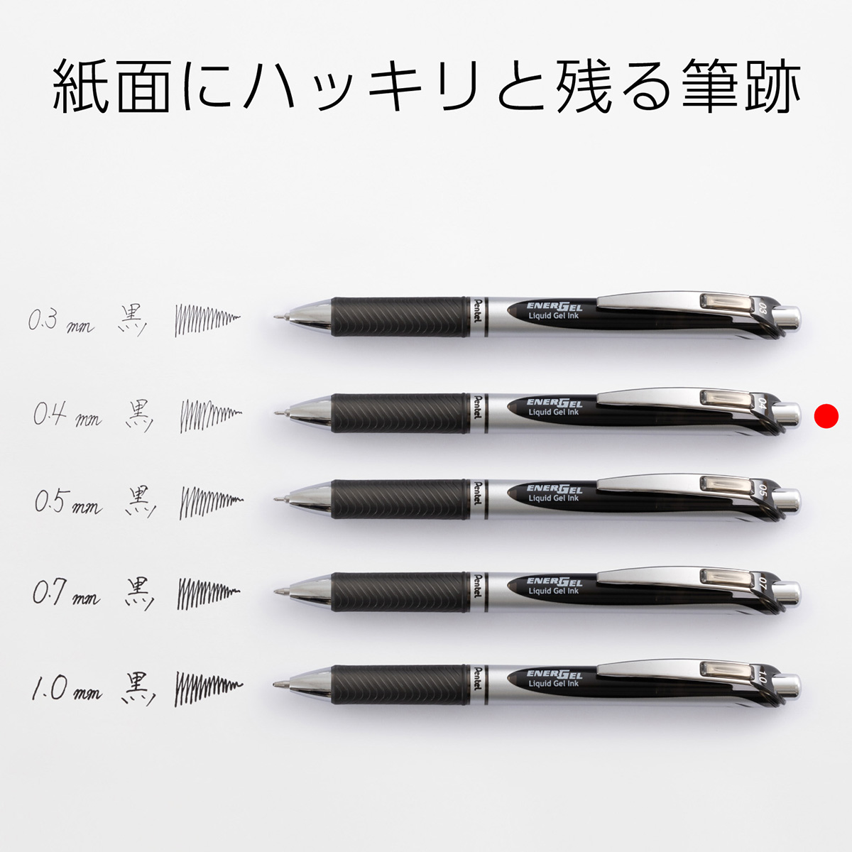 ぺんてる ゲルインキボールペン エナージェル 0.4mm 黒 BLN74-A