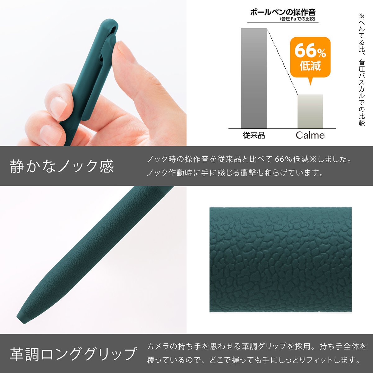 ぺんてる 油性ボールペン Calme カルム 0.5mm ターコイズブルー軸 黒 BXA105S-A