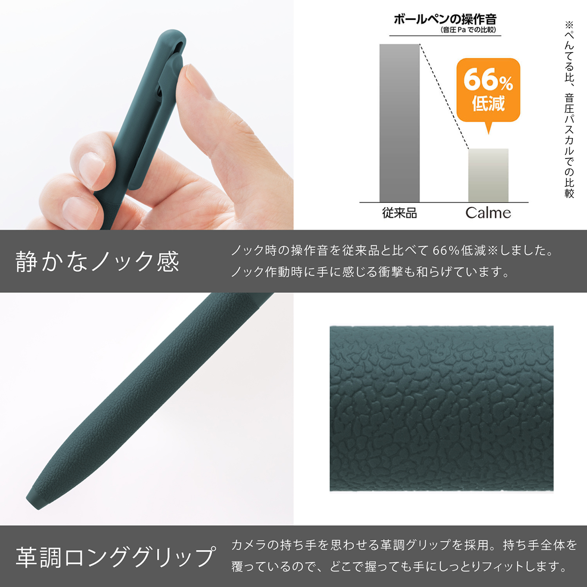 ぺんてる 油性ボールペン Calme カルム 0.7mm ターコイズブルー軸 黒 BXA107S-A