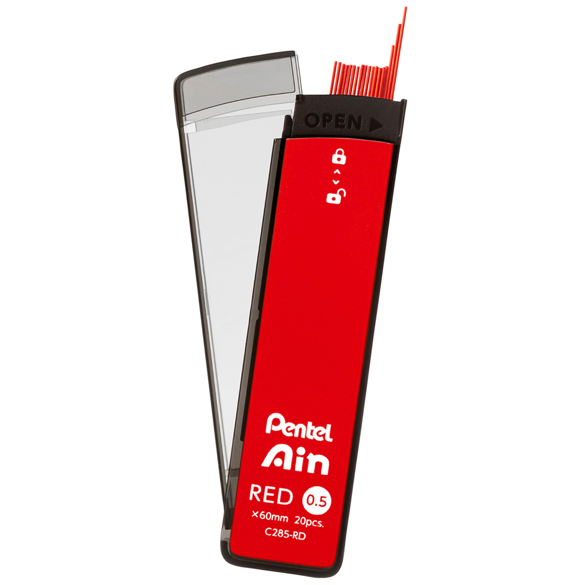 ぺんてる シャープペン芯 Pentel Ain ぺんてるアイン 0.5mm 赤芯 C285-RD