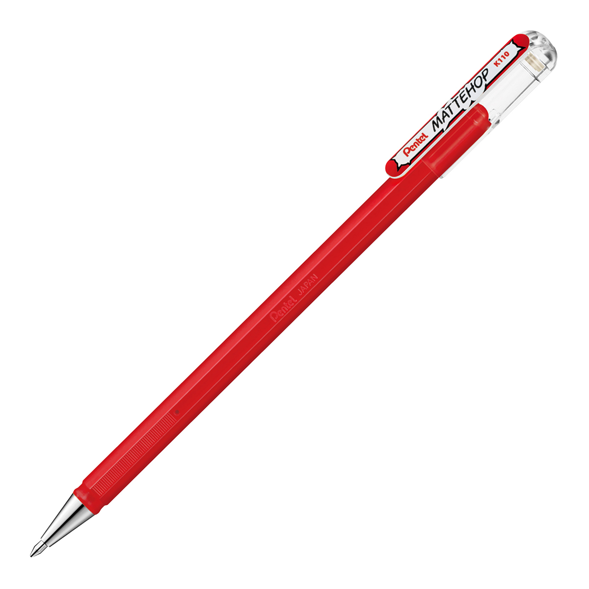 ぺんてる ゲルインキボールペン MATTEHOP マットホップ 1.0mm レッド K110-VB