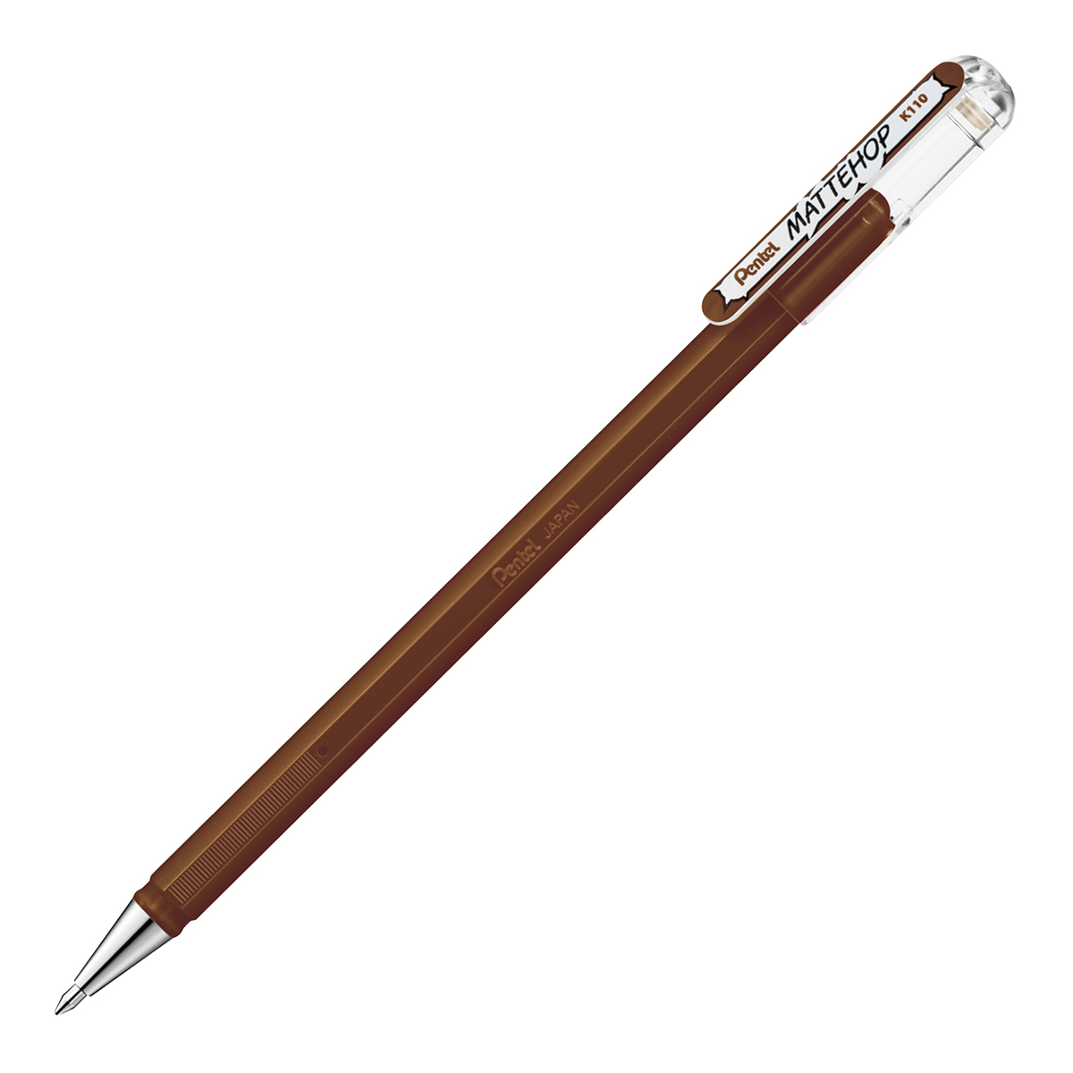 ぺんてる ゲルインキボールペン MATTEHOP マットホップ 1.0mm ブラウン K110-VE