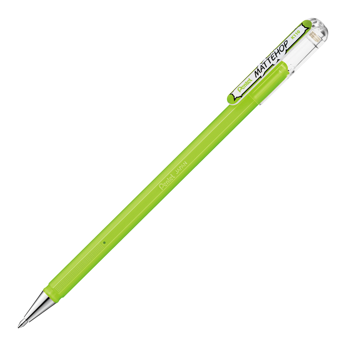 ぺんてる ゲルインキボールペン MATTEHOP マットホップ 1.0mm イエローグリーン K110-VK