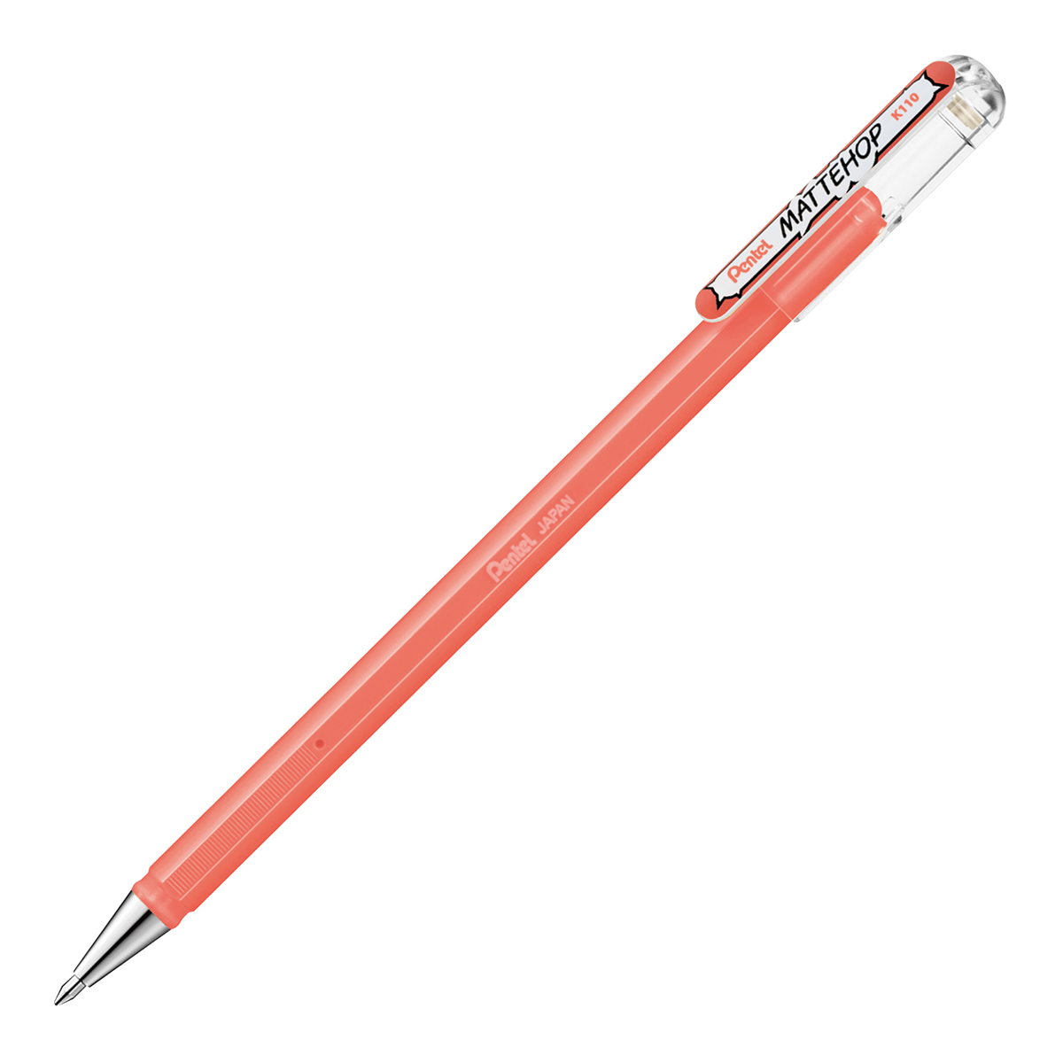 ぺんてる ゲルインキボールペン MATTEHOP マットホップ 1.0mm コーラルピンク K110-VP2