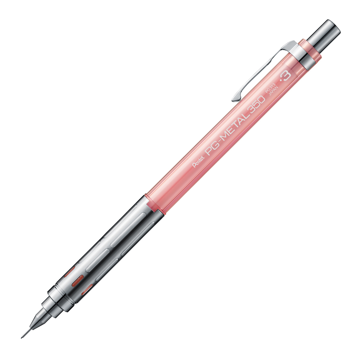 ぺんてる シャープペンシル PGメタル350 0.3mm クリアピンク軸 PG313-TP