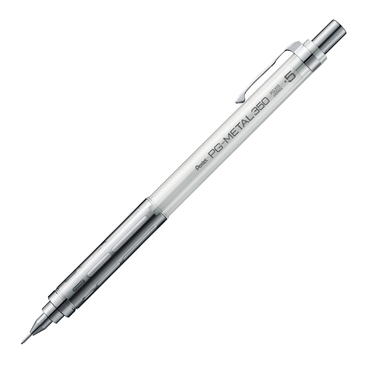 ぺんてる シャープペンシル PGメタル350 0.5mm クリアホワイト軸 PG315-TW