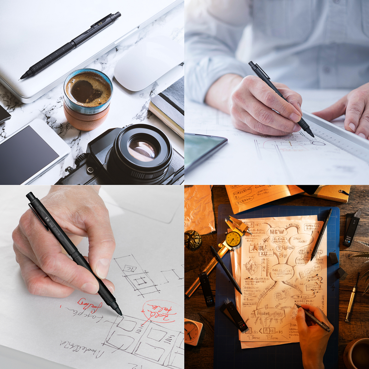 ぺんてる シャープペンシル オレンズネロ 0.3mm PP3003-A