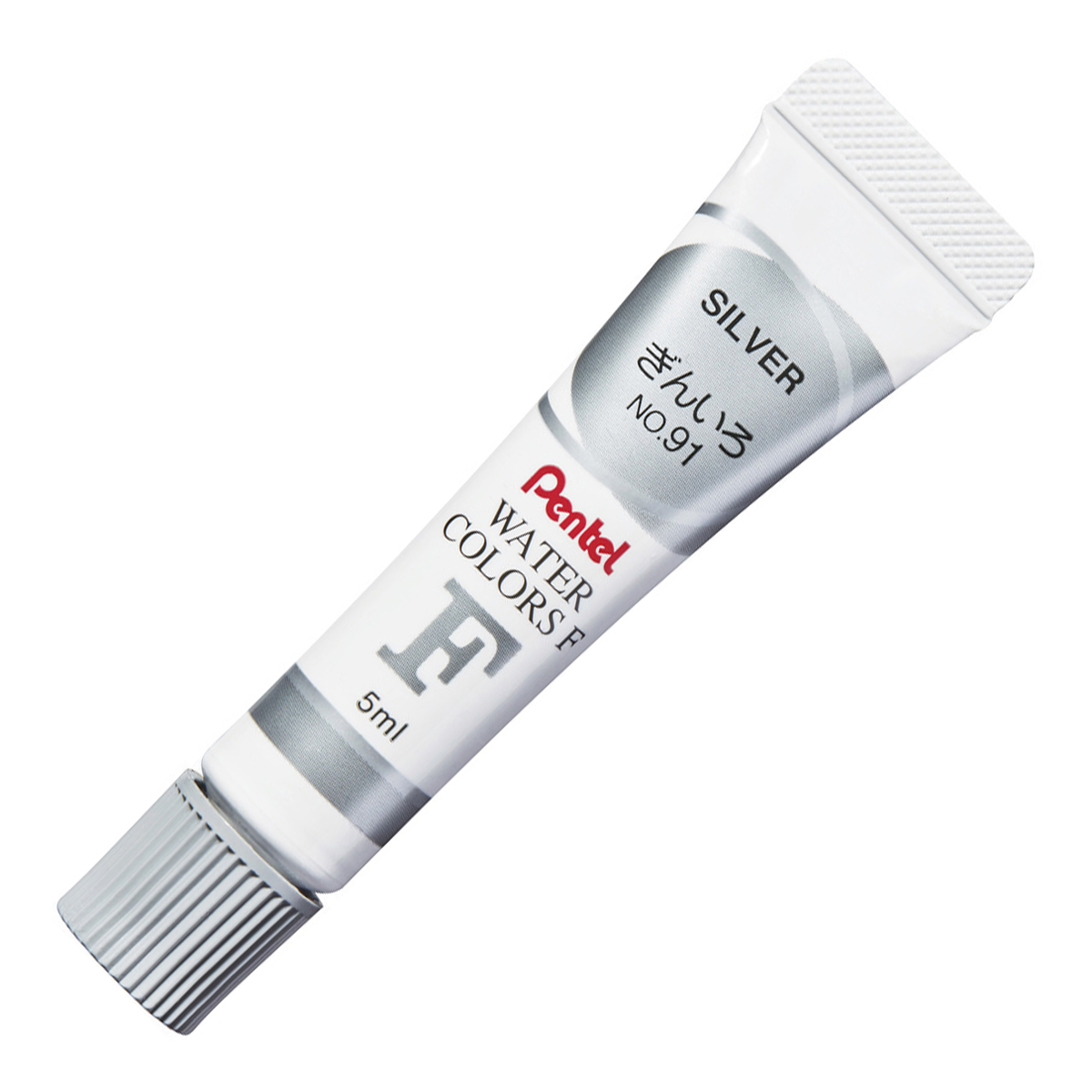 ぺんてる 水彩絵の具 エフ水彩 ラミチューブ入り 単色 ぎんいろ WFR-T91