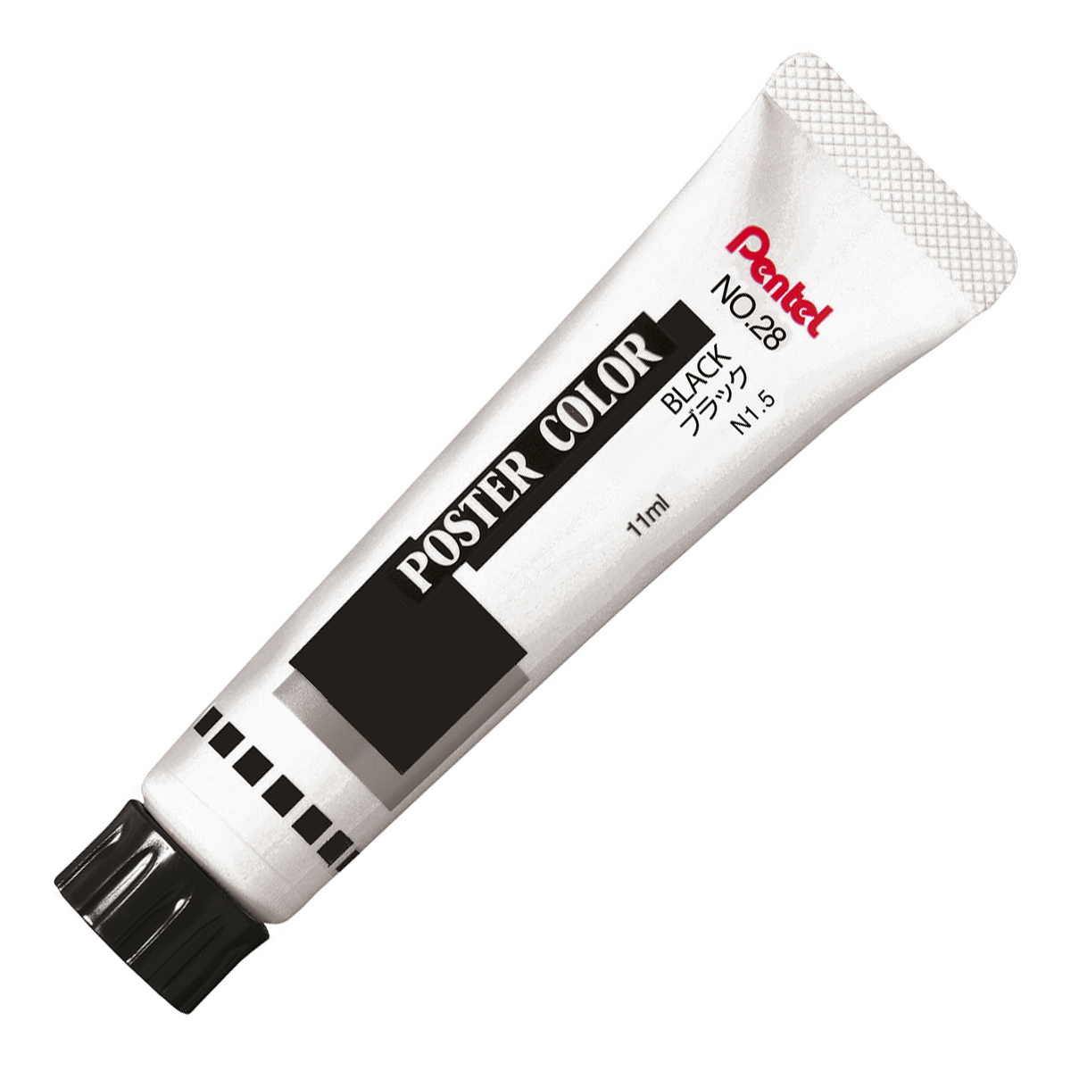 ぺんてる 不透明水彩絵の具 ポスターカラー ラミチューブ入り 単色 ブラック WPR-T28