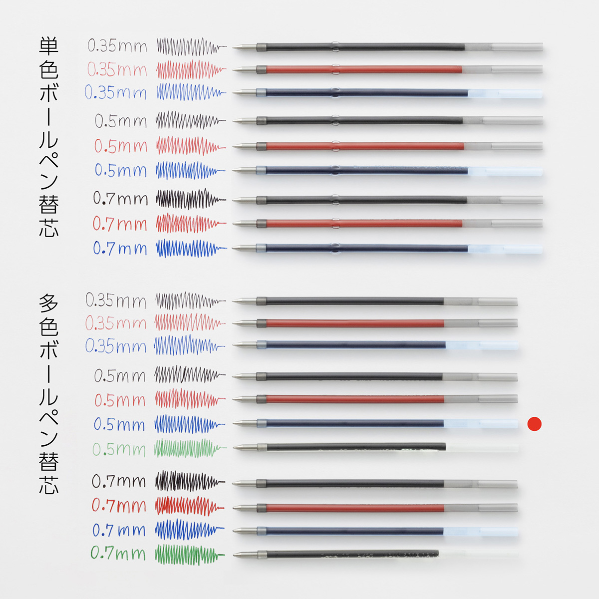 ぺんてる ボールペン替芯 カルム/フィール/ビクーニャ 多色多機能用 0.5mm 青 XBXS5-C